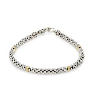 Lagos Signature Caviar Sterling Silver & 18K Gold Bracelet